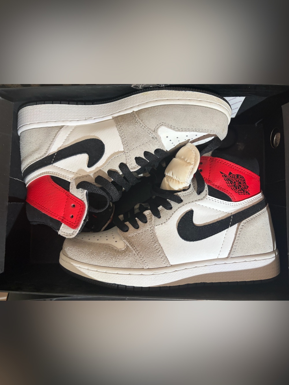 Nike Kids Sneakers White Black Red High Top